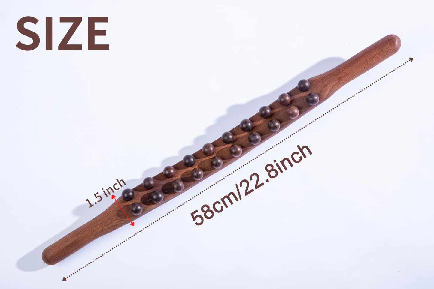 Wood Lymphatic Drainage Massager Handheld Massage Stick Lymphatic Drainage Tools for Neck Back Pain Relief Stomach Body Shaping