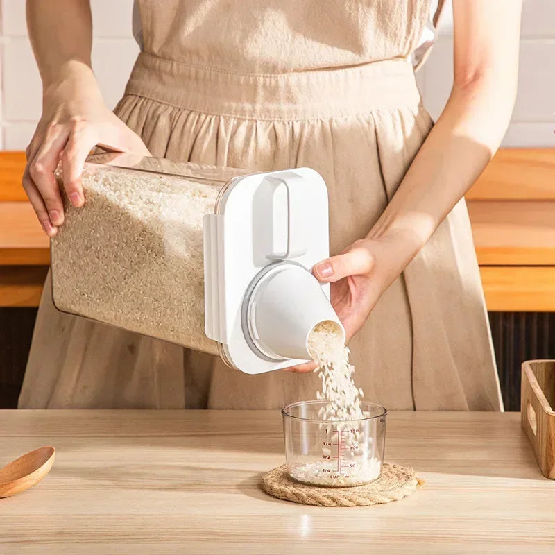 Food Storage Containers with Measuring Cup Moisture-proof Powder Cereal Storage Tank Detergent Plastic Airtight Kitchen Items