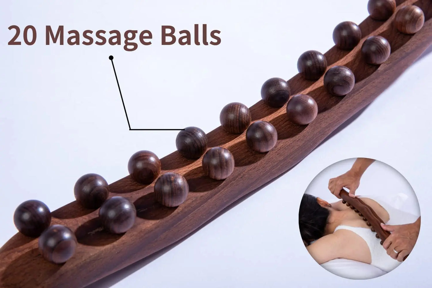 Wood Lymphatic Drainage Massager Handheld Massage Stick Lymphatic Drainage Tools for Neck Back Pain Relief Stomach Body Shaping