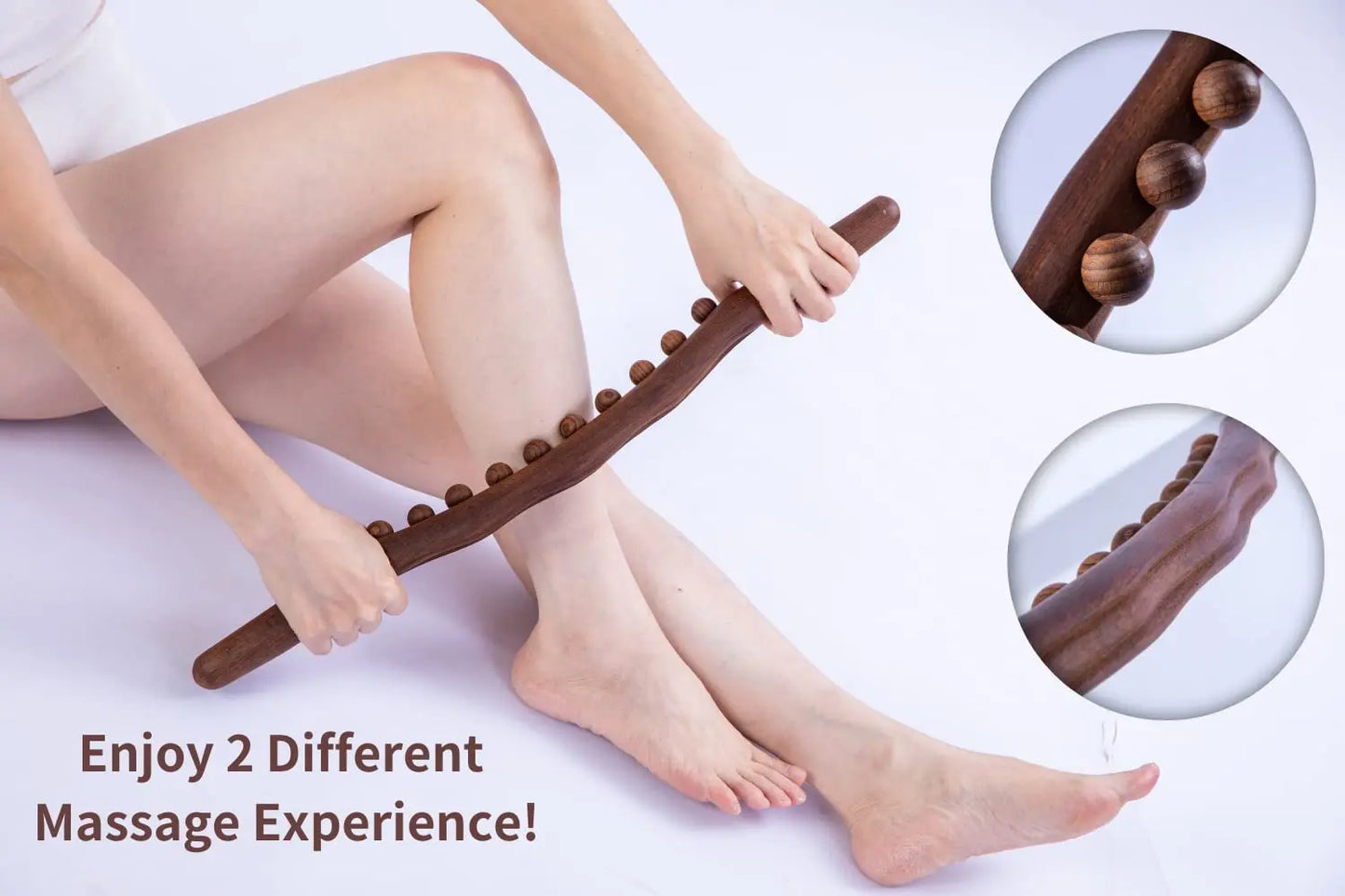 Wood Lymphatic Drainage Massager Handheld Massage Stick Lymphatic Drainage Tools for Neck Back Pain Relief Stomach Body Shaping