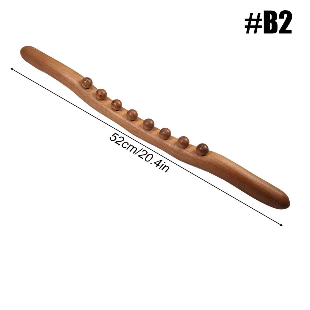 Wood Lymphatic Drainage Massager Handheld Massage Stick Lymphatic Drainage Tools for Neck Back Pain Relief Stomach Body Shaping