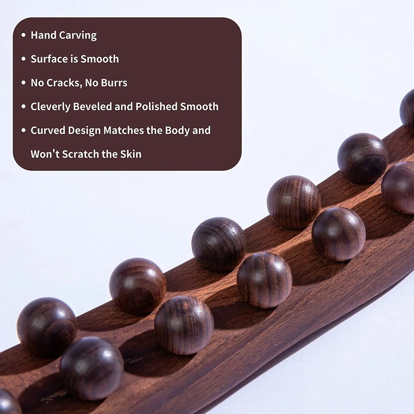 Wood Lymphatic Drainage Massager Handheld Massage Stick Lymphatic Drainage Tools for Neck Back Pain Relief Stomach Body Shaping