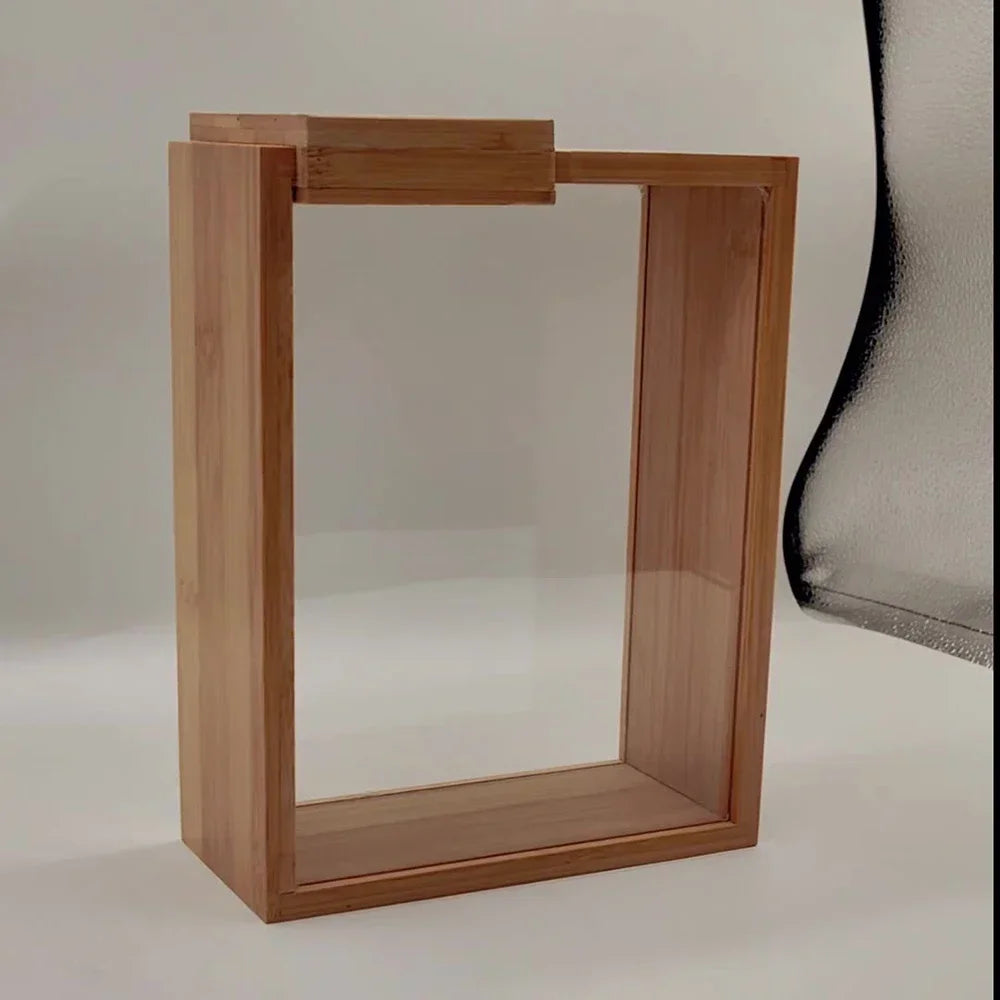 New Food Storage Box Wooden Kitchen Oatmeal Cereal Storage Barrel Bamboo Wood Grain Dispenser Food Storage Organization